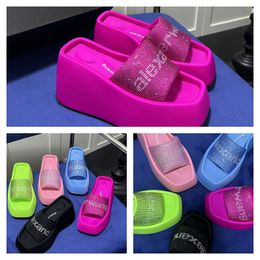 Designer Luxury Sandals Slippers Womens Velvet rhinestone Velcro tape GAI Platform Size 35-42 10cm party formal office