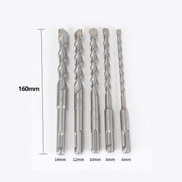 Bosch SDS Plus-1 Drill Bit Set 160mm Round Shank Four Pits Brick Wall Concrete Masonry Impact Hammer Drill Bits 6/8/10/12mm