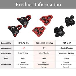 BUCKLOS Road Bike Cleat Fit Shimano SPD Shoe Pedals for SPD-SL/LOOK Delta MTB Road Bicycle Shoes Cleats Road Bike Cliplss Pedal