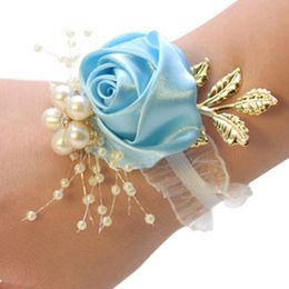 New Wrist Corsage Wedding Bracelet Bridesmaid Wrist Corsage Bridesmaid Sisters Hand Flower Men Women Boutonniere Wristband Gift