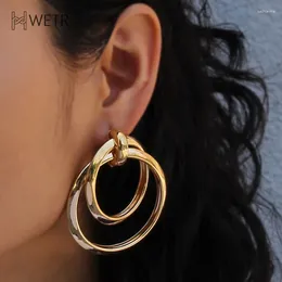 Dangle Earrings Fashion Korean Metal Elegant Hoop Earring Woman 2024 Vintage Geometric Statement Jewellery Gift