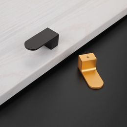 Bathroom cabinet single hole gold handle TV cabinet door handle Shoe cabinet handle Black surface mounted drawer small handle