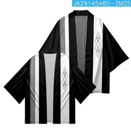 Japanese Streetwear Geometry Kimono Cardigan Women Men Yukata Harajuku African Robe Cosplay Haori Shirt Traditional Clothes