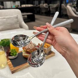 Spoons Embossed Long Handle Stainless Steel Spoon Japanese Style Western Dessert Home High-end Tableware Xmas Gift