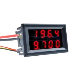 Naughty Bird DC 100V 10A 50A Mini Digital Voltmeter Ammeter 3/4 Bit 5 Wires Voltage Current Metre Tester Blue Red LED Display