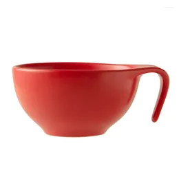 Bowls Kitchen Handle Bowl Soup KidsNordic Ceramic Nordic Porcelain Salad RiceCreative Red Cuencos Cocina Tableware