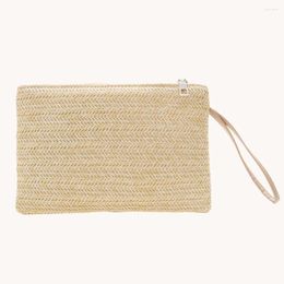 Storage Bags Fashion Women Bohemian Woven Clutch Wristlet Bag Summer Beach Handbags Purse