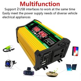 4000W Peak Car Inverter Conver DC 12V To AC 110V 220V Dual USB Quick Charge Transformer Voltage Dual USB Smart Car Power Inverte