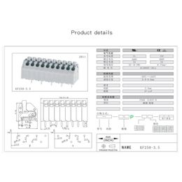 10 Pieces DA/DG/KF250 - 3.5 - 2P 3P 4P 5P 6P 8P 10P 12P Double Row Direct Plug 3.5mm Pitch Spring Loaded PCB Terminal Blocks