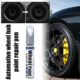 12ml Silver Black Alloy Wheel Up Pen Repair Paint Curbing Scratch Maker With Brush Wheel Scratch Spray Paint Hub