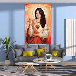 XxDeco Jesus Saint Lana Del Rey Tapestry Born To Die Art Poster Printed Wall Hanging Carpets Bedroom Or Home For Decoration