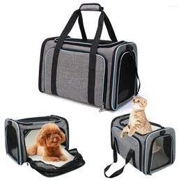 Cat Carriers Expandable Foldable Dogs Cats Ventilate Transport Bag Portable Pet Carrier Travel Breathable Supplies