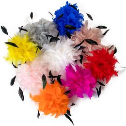 1Pcs Multicolor Turkey Feather Brooch Noble Feathers Make Corsages Natural Decor Plume Men's and Women's Collar Pins Design