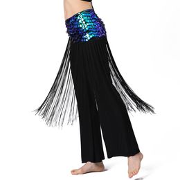 New Design Belly Dance Costumes Long Tassel Shell Sequins Belly Dance Hip Scarf For Women Belly Dancing Belts Dancer's Scarves