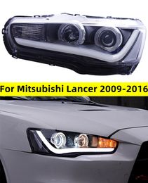 Car Headlight Assembly for Mitsubishi Lancer EVO 20 09-20 16 Front Light DRL Head Lamp LED Angel Eye Xenon Headlights