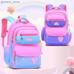 Backpacks Primary school girls backpack gradient Colour 1-3 to 6th grade childrens backpack large capacity childrens Lucksack Y240411Y240417DPPB