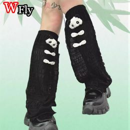 Chinese style panda plate buckle China knot Chao new Chinese subculture Y2K Spice Girl middle stocking leg cover Leg Warmer