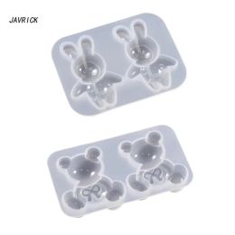 Rabbit Bows Bear Ornaments Resin Casting Silicone Mould Woman Keychain Decorative Pendant Jewellery Mould for DIY Crafts
