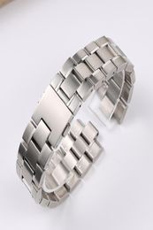 New 20mm 22mm Silver Solid Stainless Steel Watchband For Solid Curved END Deployment Clasp Wrist Bracelet For Men Logo 012864713