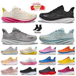 2024 New Fashion Clifton 9 Running Shoes Bondi 8 Kawana Cloud Bottoms Women Mens Jogging Sports Trainers Black White Cyclamen Sweet Lilac Pink Red Grey Blue Sneakers