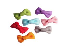 Cute mini tie bow Solid Ribbon bow Snap Clip 100pcs012349320108
