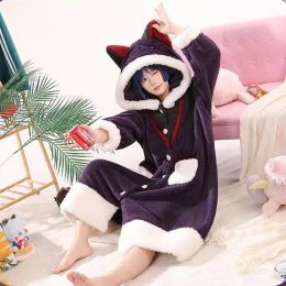 Game Anime Genshin Impact Cosplay Cute Plush Tartaglia Xiao Zhongli Ganyu Scaramouche Wanderer Winter Hoodie Thick Pyjamas