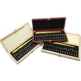 Jewellery Boxes Finger ring size measurement kit brass heart-shaped rod finger gauge with wooden box Jewellery tools