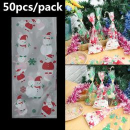 Christmas Decorations Merry Wedding Favours Plastic Baking Packaging Xmas Candy Bags Santa Claus Snowman Snack Cookies Storage