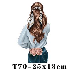 Girls Iron-On Transfer For Clothing Patches DIY Washable T-Shirts Thermo Sticker Applique T117