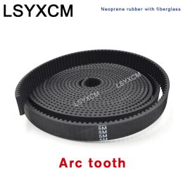 Arc Tooth HTD 5M Open Synchronous belt Width 10/12/15/20/25/30mm Rubber fiberglass Neoprene HTD5M Open Belt pulley CNC