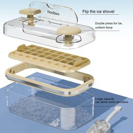 Baking Moulds Freezer Ice Maker With Sealed Plastic Cube Mould 32 Grids Tray Lid Bin For Whiskey Cocktail Coffee Tea