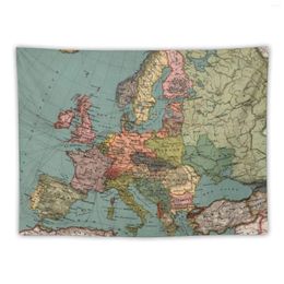 Tapestries Vintage Map Of Europe (1921) Tapestry Bedroom Room Decor Korean Style