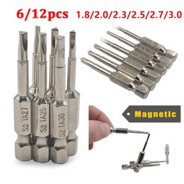 6/12pcs 50mm Magnetic Triangle Screwdriver Bits S2 Steel 1/4 inch Hex Shank Screwdriver Bit Set DIY Ratchet Hand Tools Sets