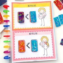 DIY Holographic Dominoes Board Game Silicone Mold Keychain Pendant Charms Epoxy Resin Mould Children Educational Arithmetic Tool