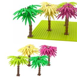 City Plant Tree Grass Models Building Blocks Assemble House Garden MOC Accessories DIY Parts Coconut palm tree
