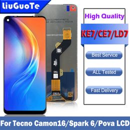 High Quality 6.8" For Tecno Camon16/Spark 6/Pova LCD with Touch Screen for Tecno CE7 KE7 LD7 Display Pantalla Complete