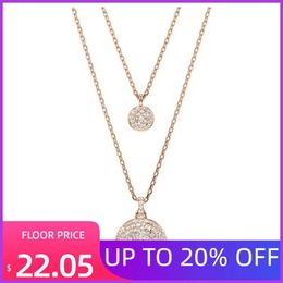 HYOA Pendant Necklaces Original 2024 Swarovskies Fine Jewellery Set Simple Seashell Necklace Bracelet Earrings Zircon Luxury Romantic Gift With 240410