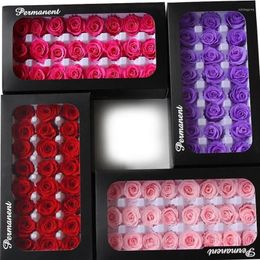 Decorative Flowers 2-3CM/24pcs Grade A Preserved Rose Flower Head Eternal Roses For Wedding Party Display Decoration Romantic Gift Box Favor