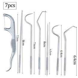 Metal Toothpick Set Reusable Tooth Powder Teeth Cleaning Interdental Brushing Tartar Remover Toothpick Oral Hygiene Care