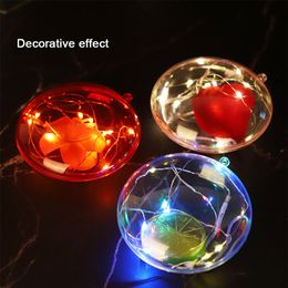 10pcs Christmas Transparent Flat Ball Plastic Clear Baubles Open Ball Candy Gift Box Home Decor For Wedding Christmas 7/9/11cm