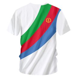 Eritrea Flag T-shirt Free Customized ERI National T-shirt Eritrea Flag Top T-shirt Men's Oversize 3D Print Short-sleeved T-shirt