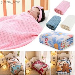 Blankets Swaddling 100*150cm childrens blanket soft warm newborn baby blanket comfortable fluffy warm blanket bed comfortable fluffy warm blanket Y240411