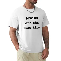 Men's Polos Brains Are The Tits T-Shirt Aesthetic Clothes Blanks Funny T Shirts For Men