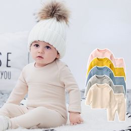 Comfortable and Warm Infant Top Pants Baby Thermal Underwear Set Long Sleeve Johns Winter Clothes Autumn Undergarments