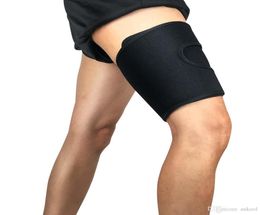 Hopeforth Thigh Wrap Leg Brace Leg Sleeves Adjustable Sport Leg Support Basketball Cycling Running Injury Recovery Belt9668034