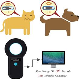 134.2Khz RFID Animal Tag Reader Handheld Pet Microchip Scanner ISO11784/85/FDX-B/EMID Data Storage Microchip For Pet/Dog/Cat/Pig