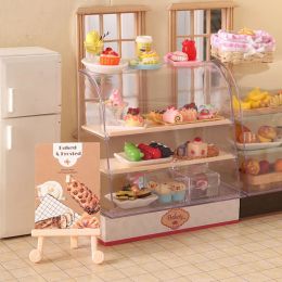 1:12 Dollhouse Miniature Shop Cake Display Cabinet Shelving Cake Store Sign Model Craft Decor Diy Play House Scene Accessories