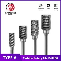 Carbide rotary file A type single slot /double slot metal electric grinding head spiral file Electric rotary file head 6mm