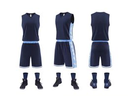 Customizable Men's Solid Colour Tiles For Quick-drying And Basketball Sportswear Sets With Printed Numbers