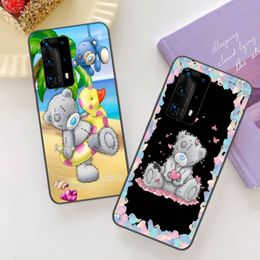 Lovely Teddy Bear Soft Clear Phone Case For Huawei P30 Lite P10 P20 P40 P50 Pro Mate 40 Pro 30 20 10 Lite Cover Silicone